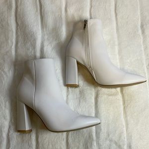 SHEIN white heeled boots size 7.5